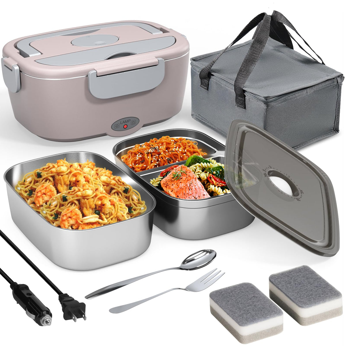 Electric Lunch Box for Adults, 15-30 Min Fast Heating Portable Food Warmer