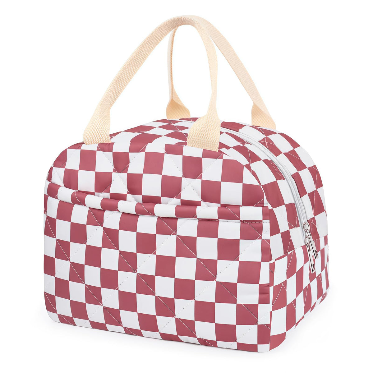 Cotton Quilted Insulated Lunch Bag, Reusable Quilted Floral Lunch Tote Bags