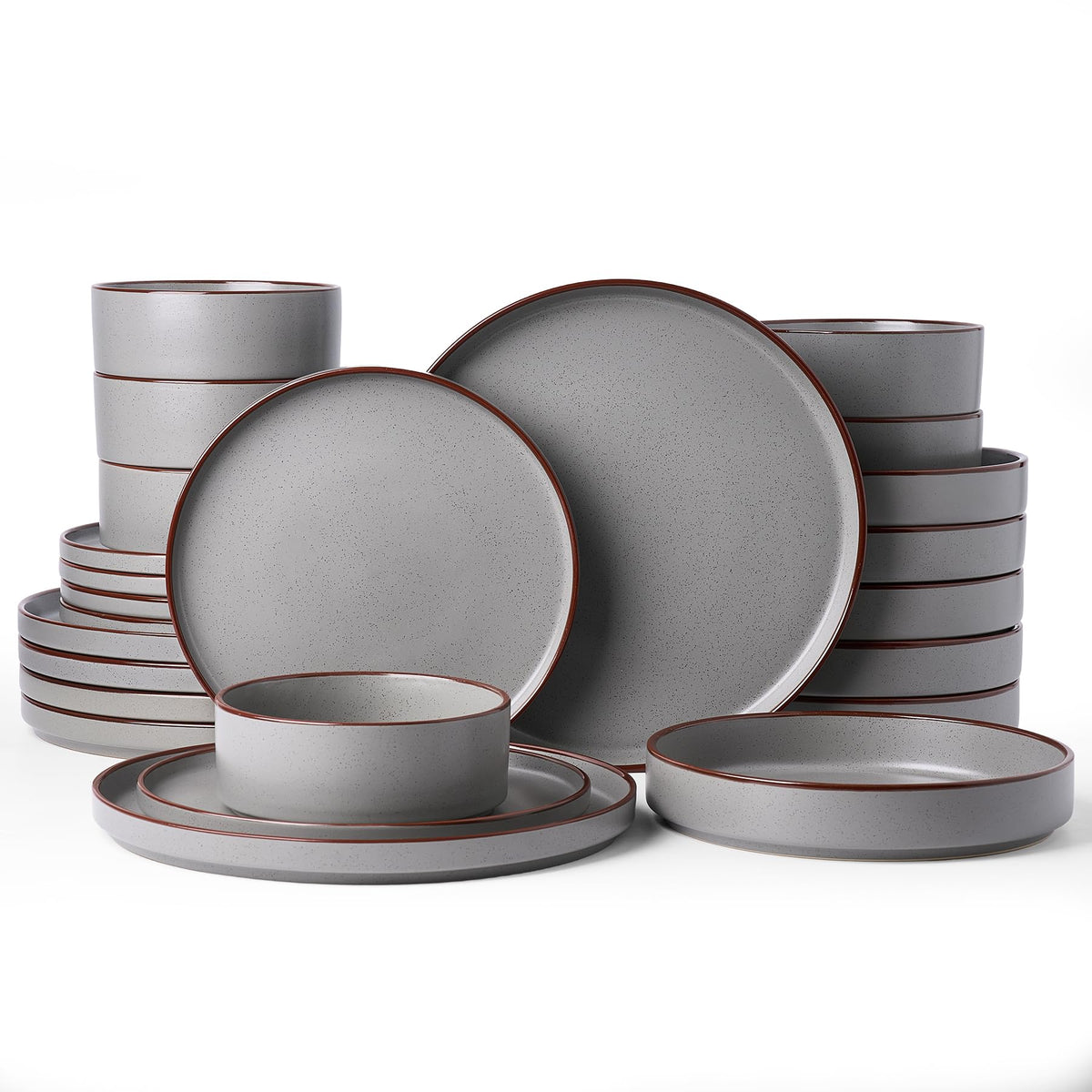 Famiware Nebula Ridge 12-Piece Stoneware Dinnerware Set, Multi-color
