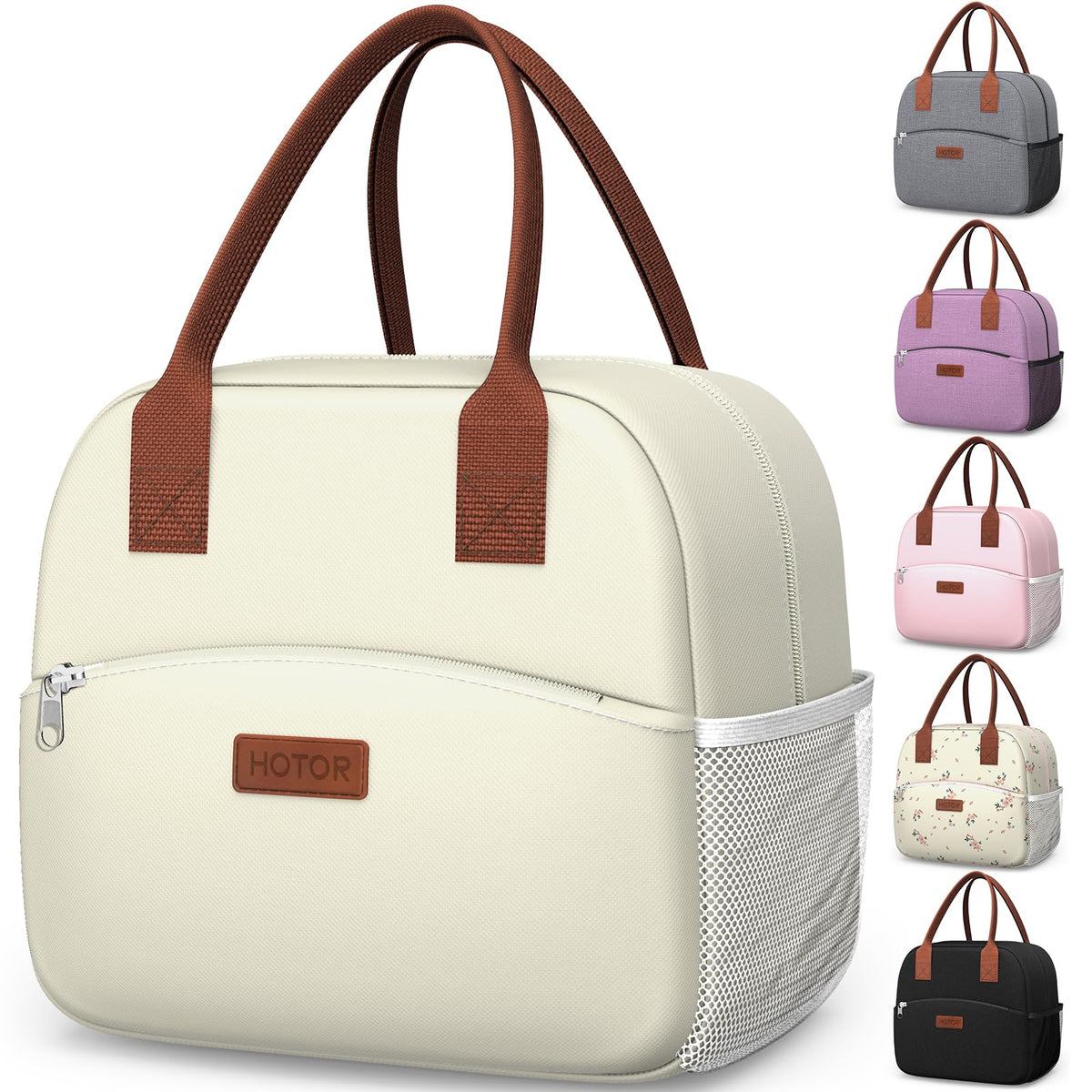 HOTOR Lunch Bag Women Men Insulated Lunch Box Black 10L