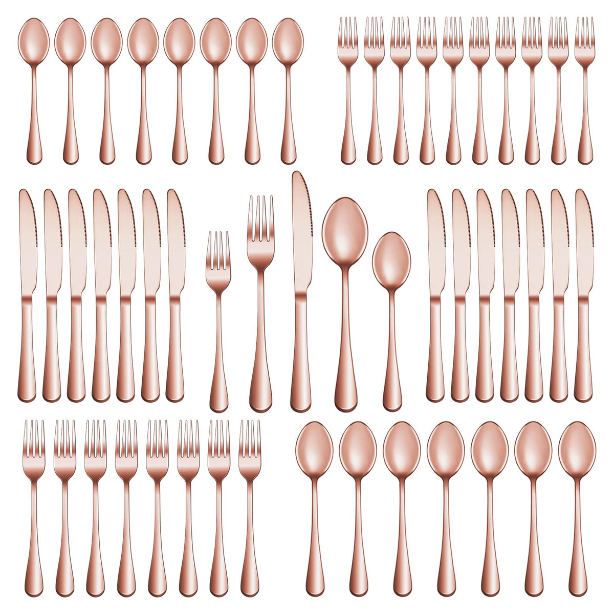 40 Pcs Silverware Set Service for 8, Food Grade Stainless Steel Flatware Set, Mirror Polished Cutlery Utensil Sets, Kitchen Eating Tableware Sets, Include Dinner Knives Fork Spoon, Dishwasher Safe