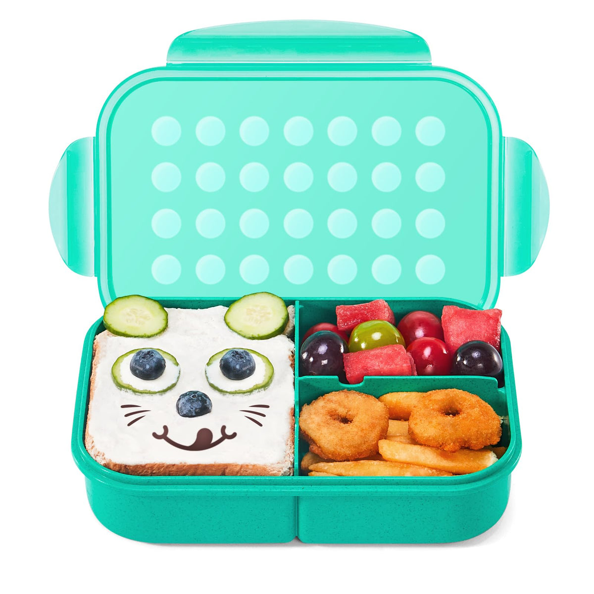 MISS BIG® Large Bento Lunch Box for Adults, 1900ml, 3 Compartments, Blue