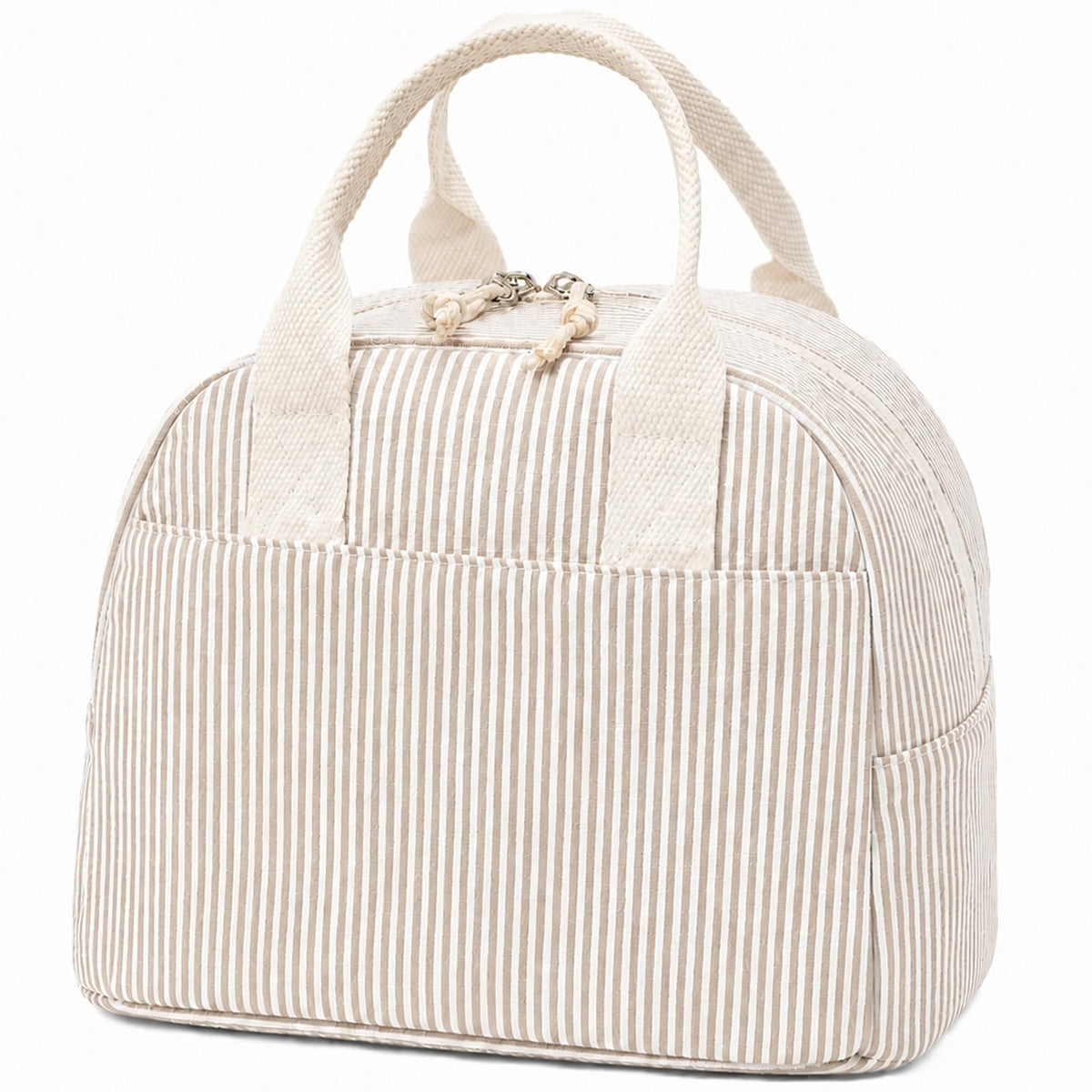 LOVELYWIND Lunch Box for Women,Insulated Lunch Bag,Green Stripe14-Can(9L)