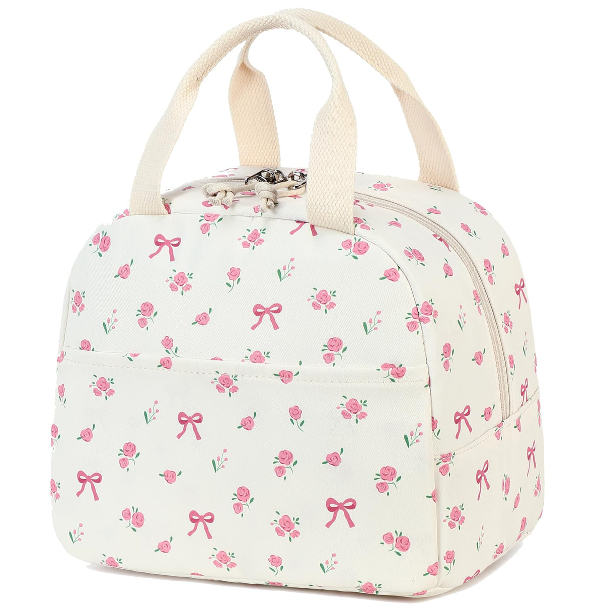 Bluboon Lunch Box for Women Cute Lunch Bag Reusable Insulated Lunch Bags Large Capacity Lunchbox Cooler for Work Picnic or Travel Gifts (A Sage Green White Stripes, 10 x 7.5 x 8 inches)