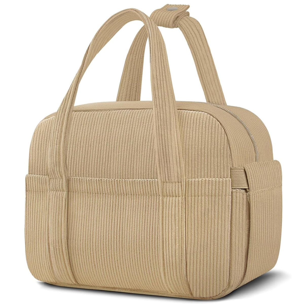KUBYA Lunch Box for Women, Cute Strawberry Corduroy Insulated Lunch Bag Women Reusable Work Leakproof Simple Adults Large Lunch Boxes Tote Bag Men Cooler Bag