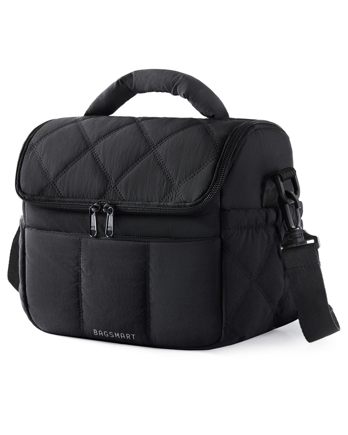 BAGSMART Lunch Bag Women, Double Deck Insulated Lunch Box, Camel