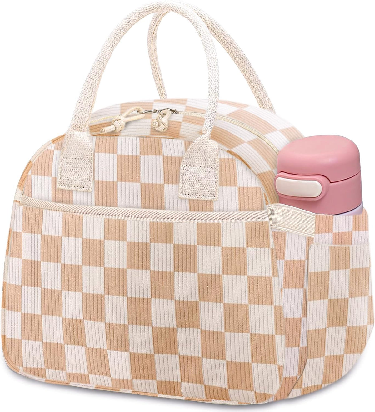 Carry bloom Lunch Box for Women, Insulated Lunch Bag Cute Corduroy Lunchbox
