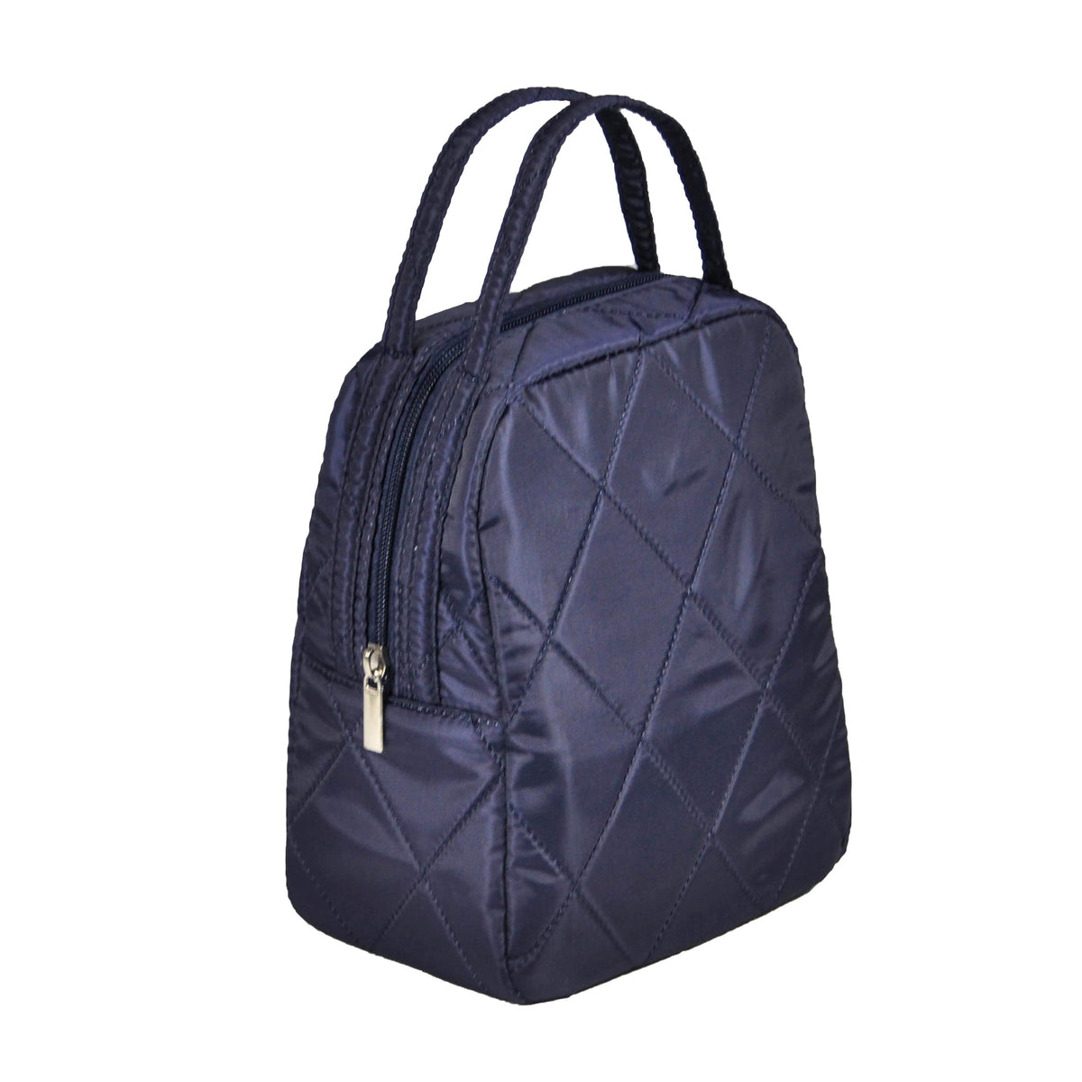 Machine Washable Women Quilted Fabric Insulated Reusable Cooler Lunch Bag Tote Adult Thermal Lunch Box Storage Bag for Ｗork (Black)