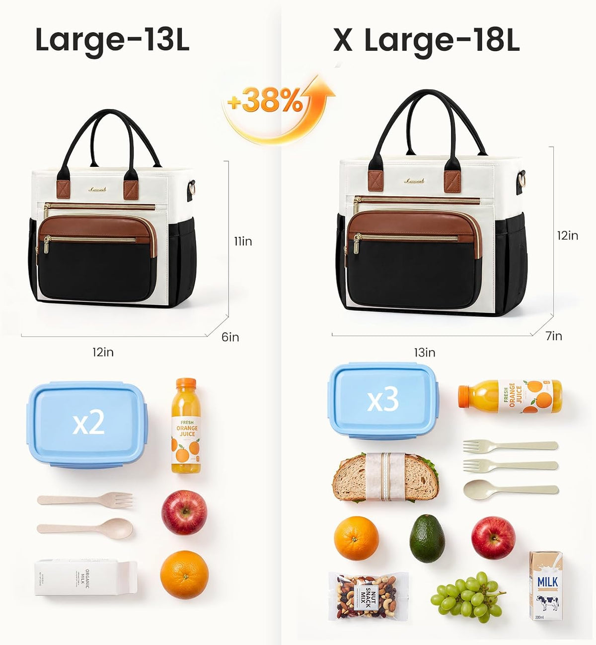 LOVEVOOK Insulated Lunch Box for Women,Large Adult Lunch Cooler Bag Women