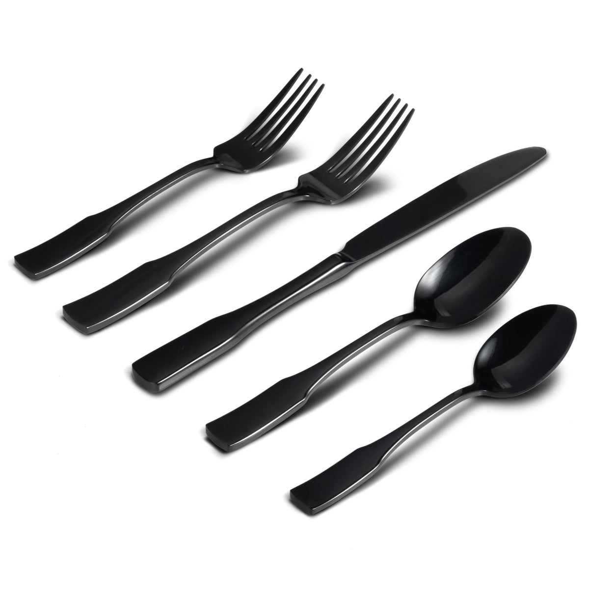 Alata Kate Champagne Gold Mirror 45-Piece Silverware With Utensil-Serving Set, Service for 8, Stainless Steel Flatware, Mirror Polished Cutlery, Dishwasher Safe