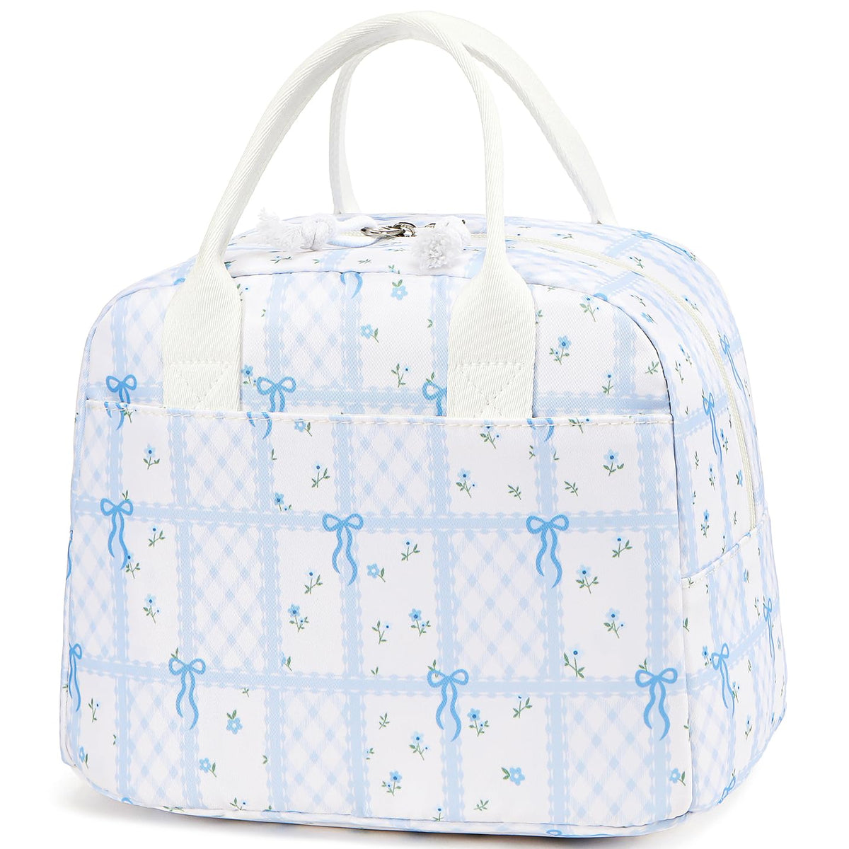 LOVELYWIND Lunch Box for Women,Insulated Lunch Bag,Green Stripe14-Can(9L)