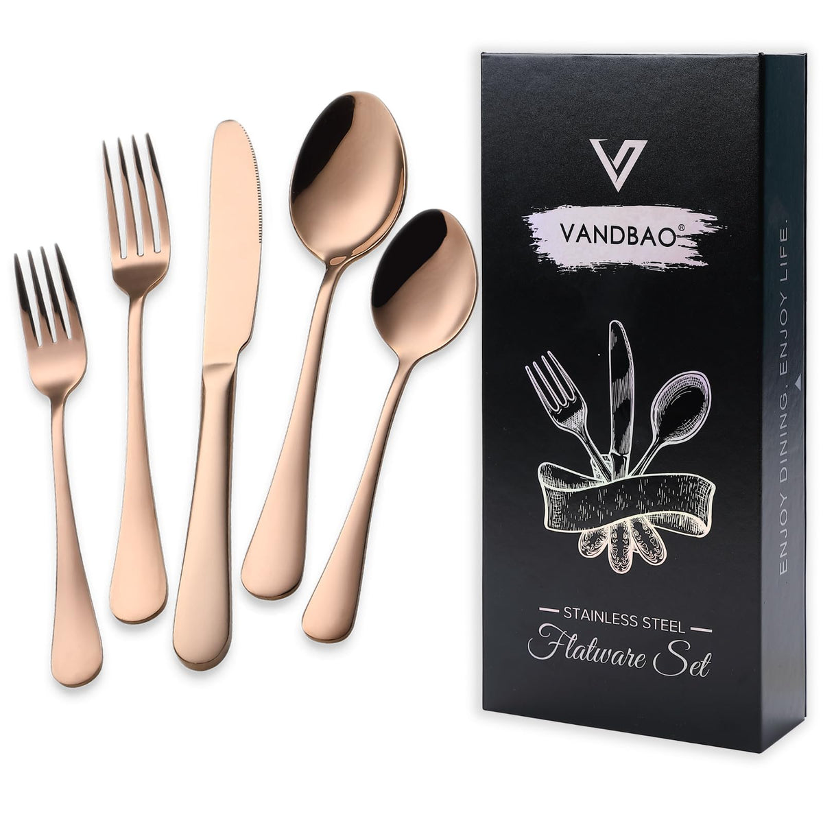 Blue Silverware Set Flatware Cutlery - 20 Pieces Stainless Steel Tableware Set Service for 4,Include Fork Knife Spoon,Mirror Polished,Dishwasher Safe