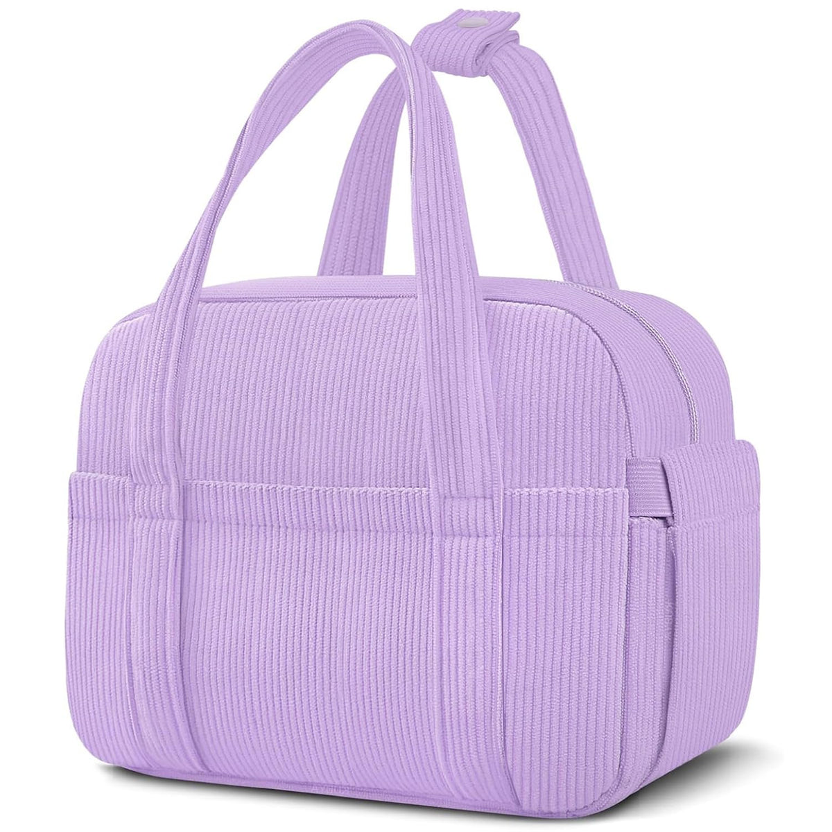 KUBYA Lunch Box for Women, Cute Strawberry Corduroy Insulated Lunch Bag Women Reusable Work Leakproof Simple Adults Large Lunch Boxes Tote Bag Men Cooler Bag