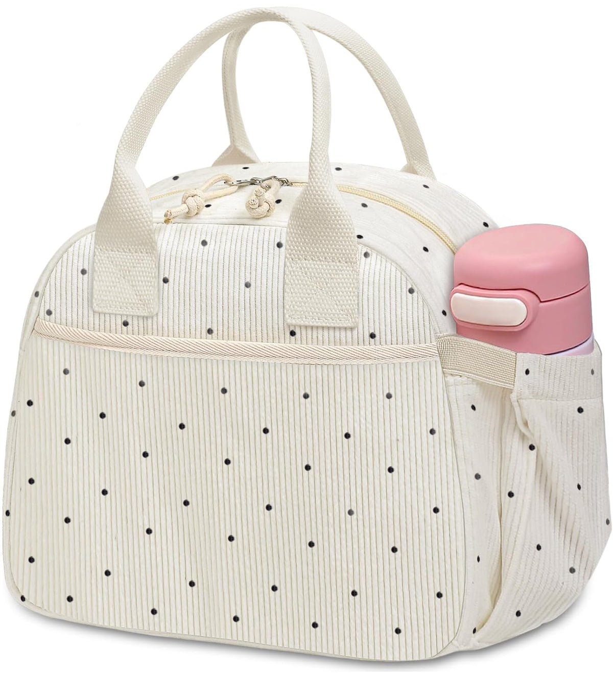 Carry bloom Lunch Box for Women, Insulated Lunch Bag Cute Corduroy Lunchbox