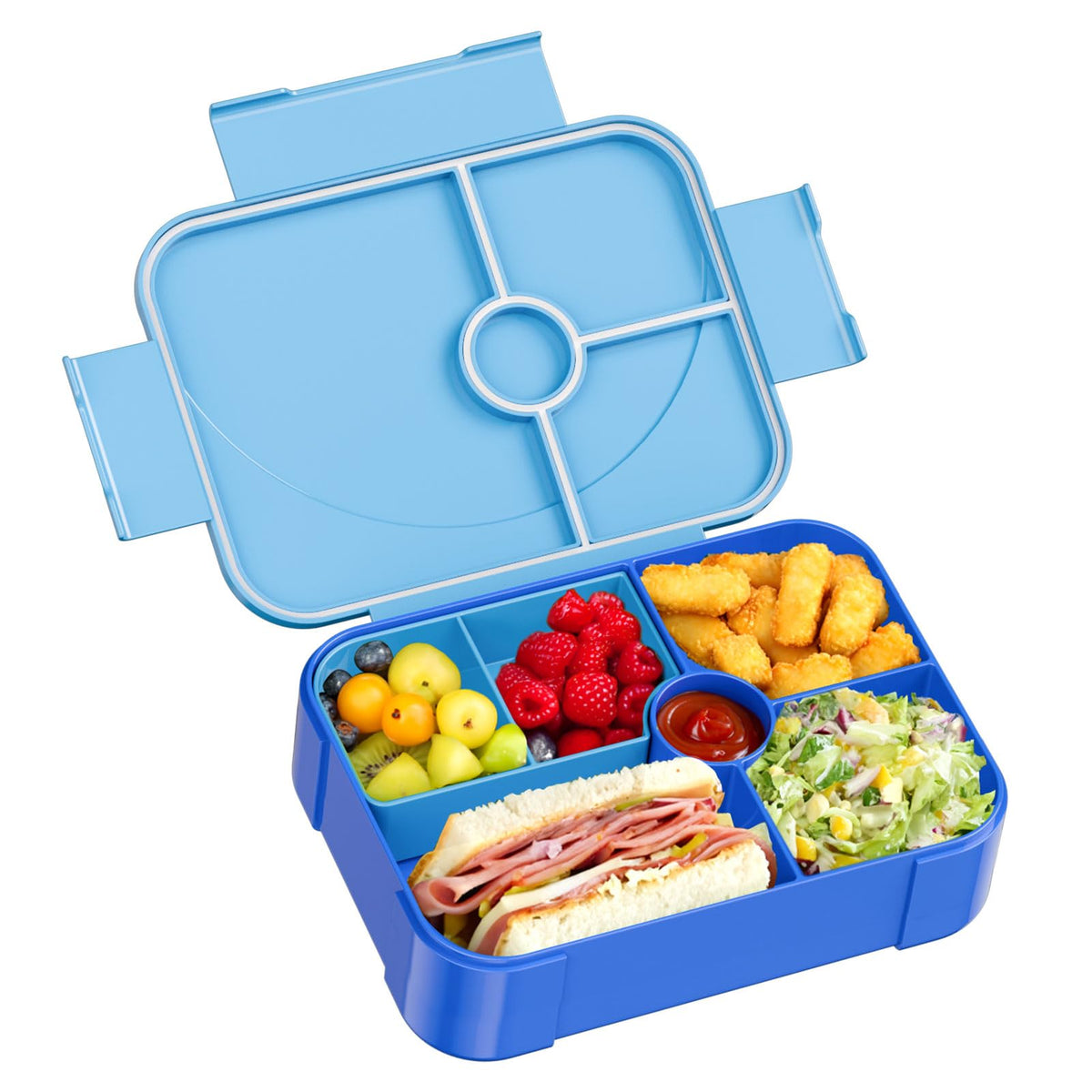 Bento Lunch Box Set for Kids with 8.5oz Hot Food Jar Leak-Proof Lunch Food Container with Insulated Lunch Bag for Toddlers Girls Boys Teens to School, Office, Picnic, Camping, Travel - Blue