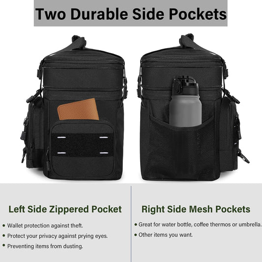 TENKIST Tactical Insulated Lunch Box Men Double Deck Heavy Duty Cooler Bag