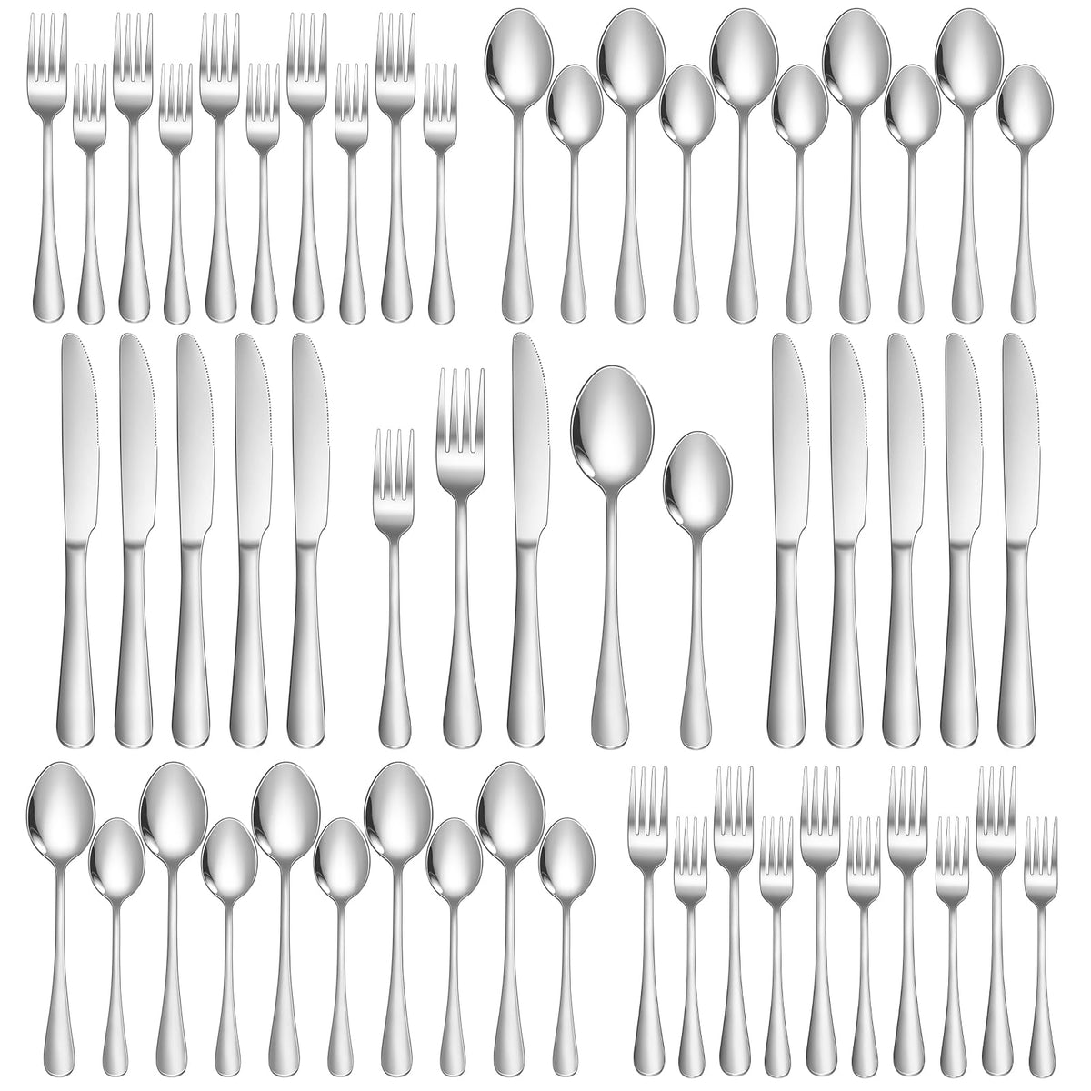 20-Piece Silverware Set for 4, Food Grade Stainless Steel Flatware Set, Mirror Polished Cutlery Utensil Set with Forks, Knives and Spoons, Dishwasher Safe for Home, Restaurant, Wedding and Party Use
