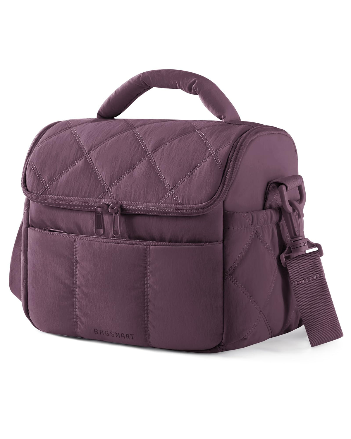 BAGSMART Lunch Bag Women, Double Deck Insulated Lunch Box, Camel