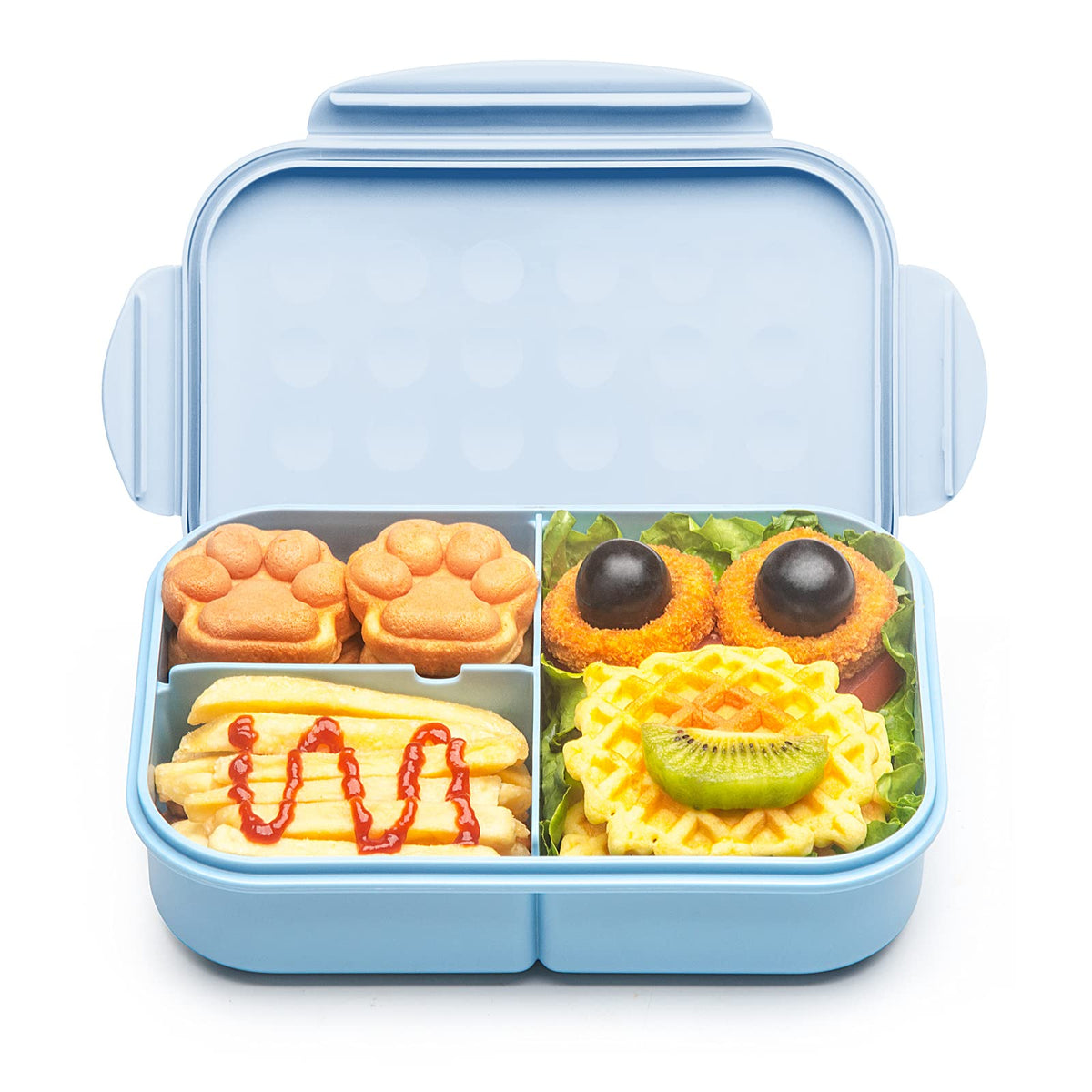 MISS BIG® Large Bento Lunch Box for Adults, 1900ml, 3 Compartments, Blue