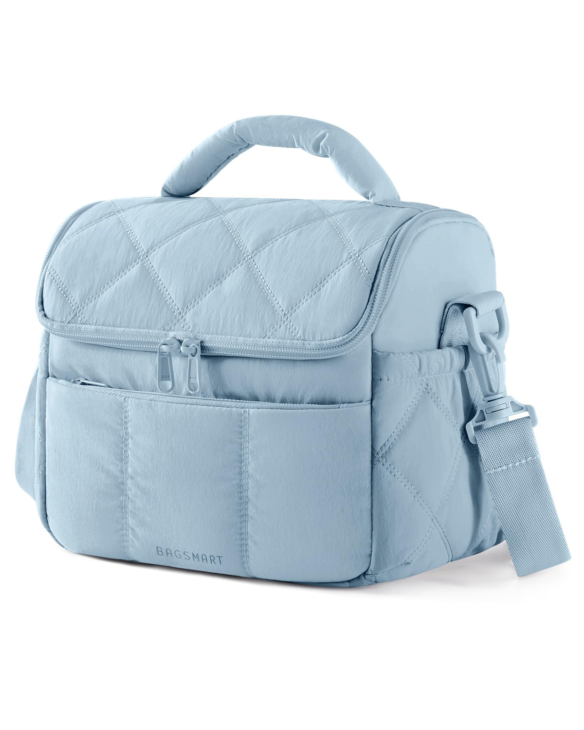 BAGSMART Lunch Bag Women, Double Deck Insulated Lunch Box, Camel