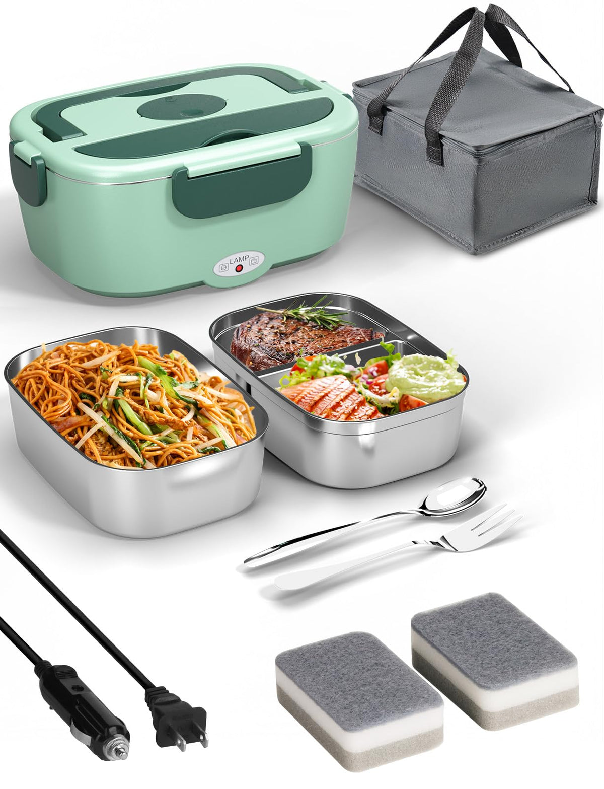 Electric Lunch Box for Adults, 15-30 Min Fast Heating Portable Food Warmer