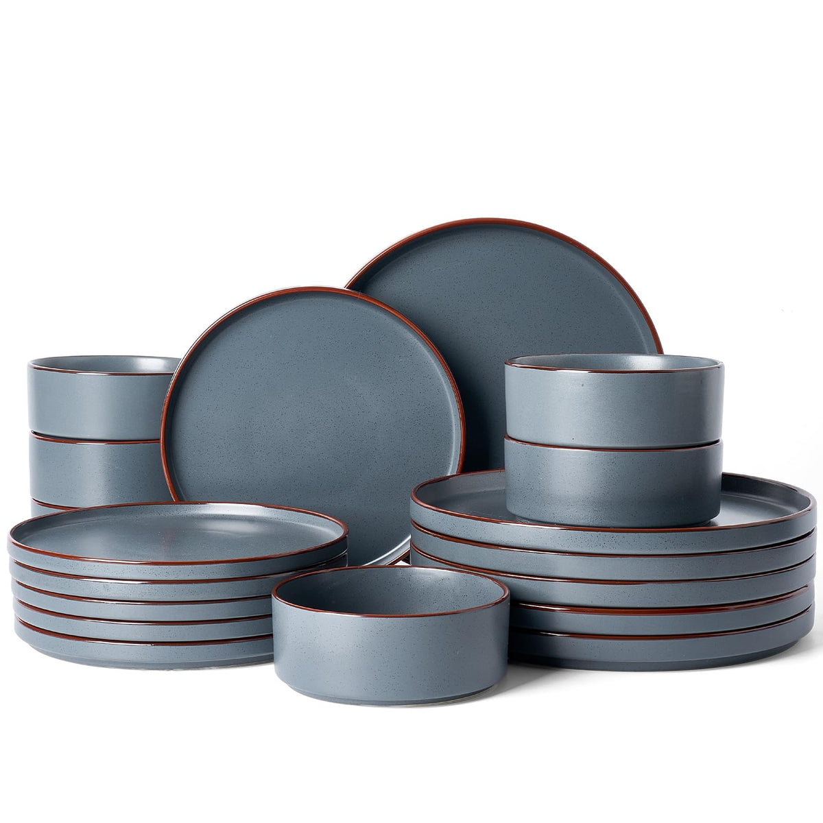 Famiware Nebula Ridge 12-Piece Stoneware Dinnerware Set, Multi-color