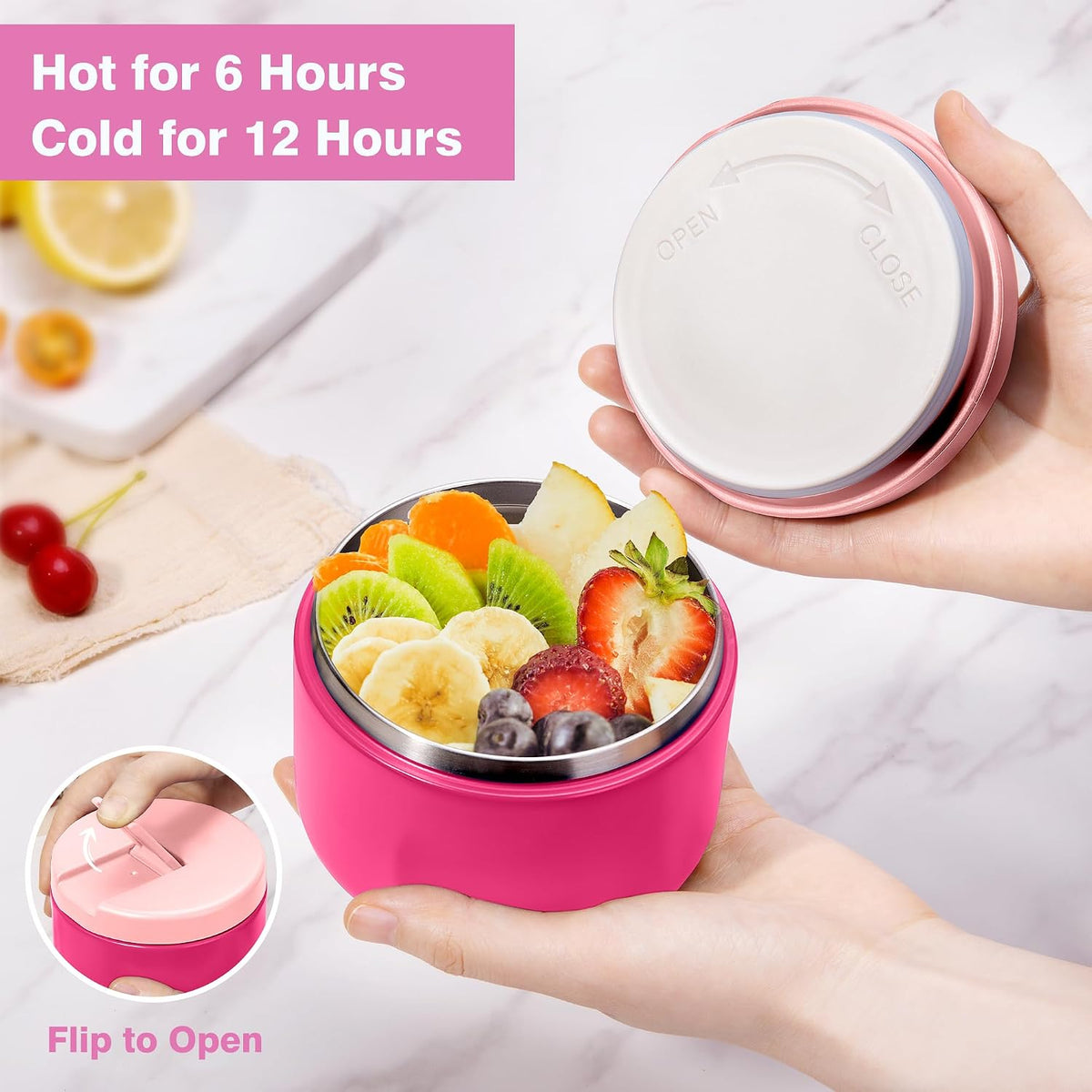 HOMEKOL Bento Lunch Box Set for Kids, Pink