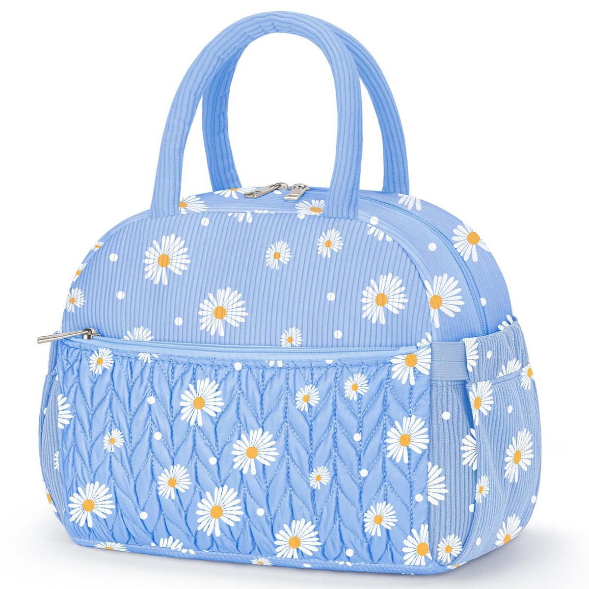 KUBYA Lunch Box for Women, Cute Strawberry Corduroy Insulated Lunch Bag Women Reusable Work Leakproof Simple Adults Large Lunch Boxes Tote Bag Men Cooler Bag