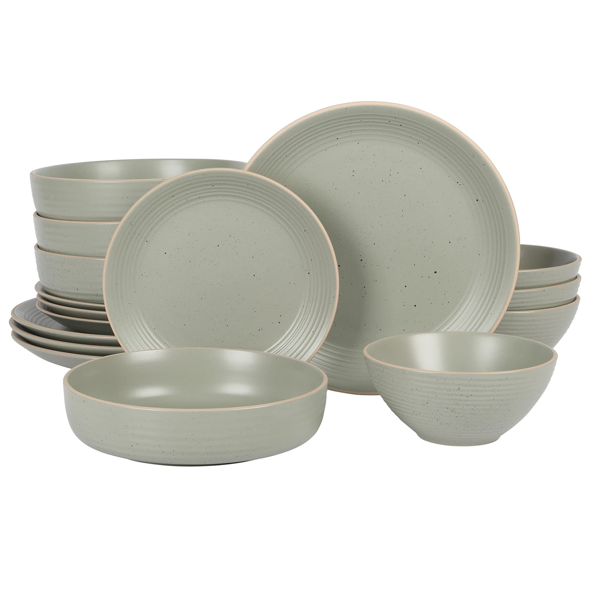Gibson Home Hazeltine 16-Piece Navy Blue Stoneware Dinnerware Set – Plates and Bowls, Durable Ceramic Kitchen Dinner Set