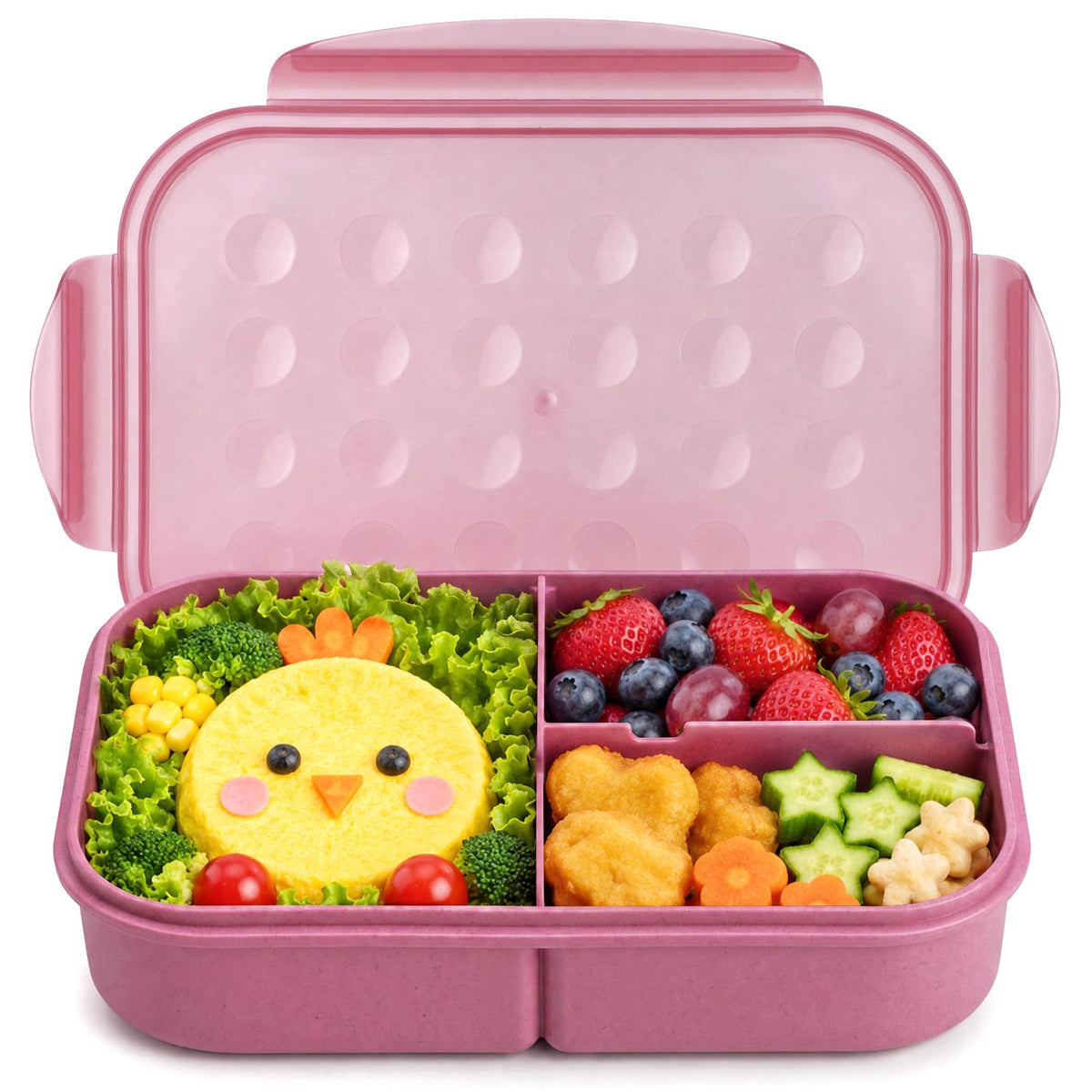 MISS BIG® Large Bento Lunch Box for Adults, 1900ml, 3 Compartments, Blue