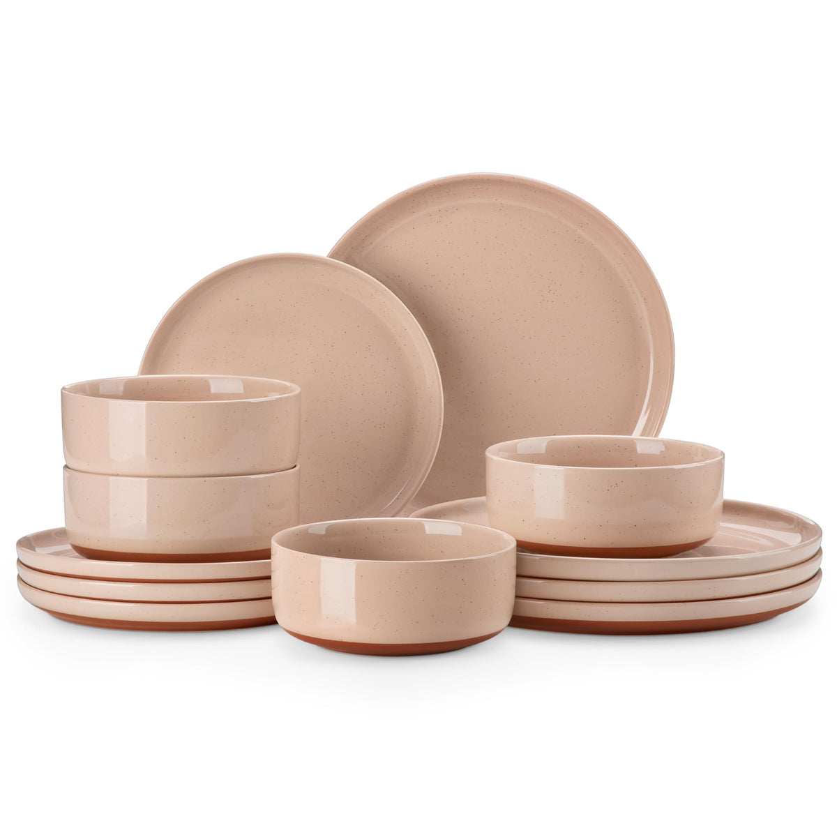 MALACASA Plates and Bowls Sets, 18 Pieces Modern Ceramic Dinnerware Set for 6 Kitchen Dinner Set Stoneware Dishware Dishes Set Microwave and Dishwasher Safe, White, Series TARA