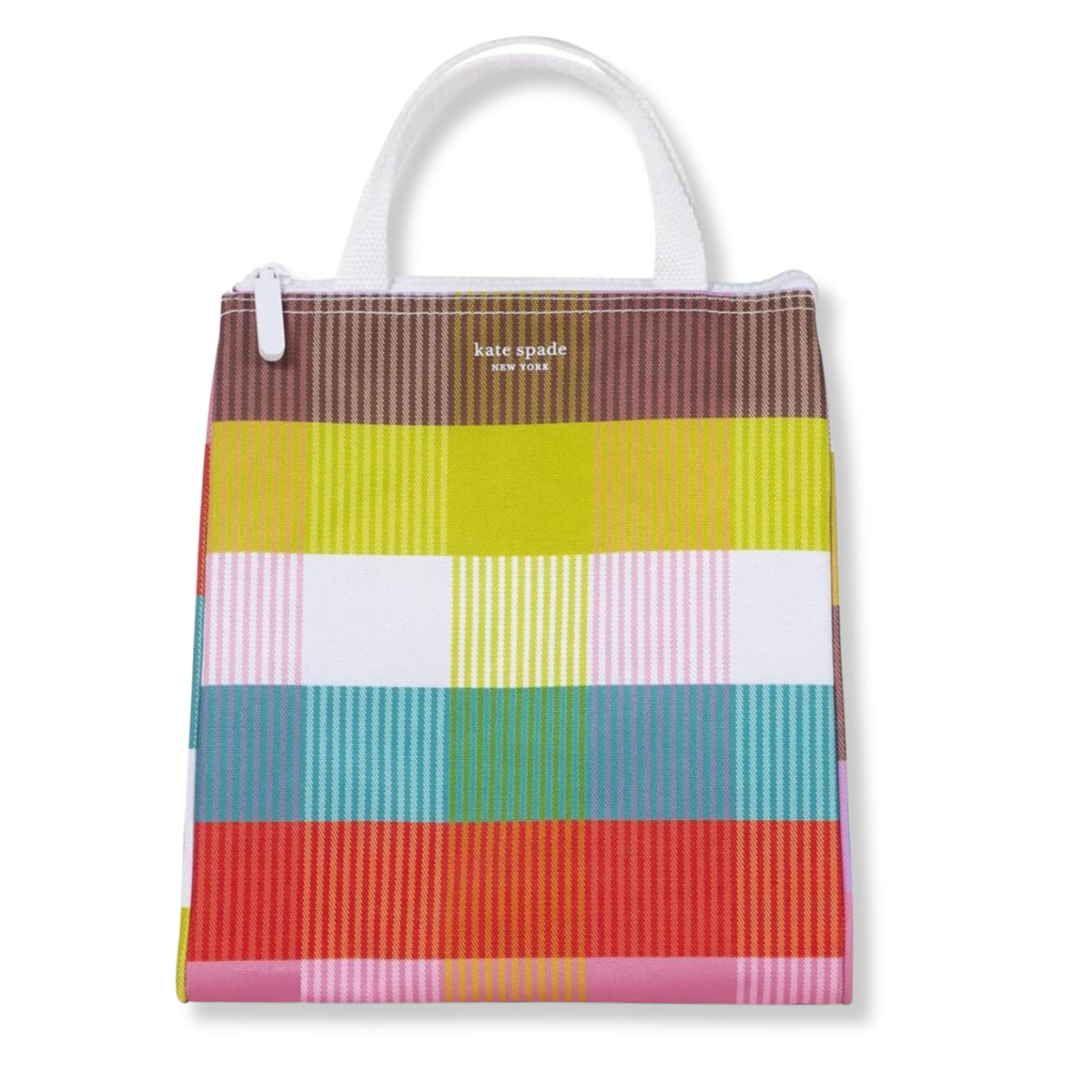 Kate Spade New York, Portable Soft Cooler Lunch Bag with Silver Insulated Interior Lining and Storage Pocket, Joy Dot