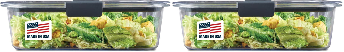 Rubbermaid Brilliance Meal Prep Containers, 2-Compartment Food Storage Containers, 2.85 Cup, 5-Pack, BPA-Free, Clear/Grey