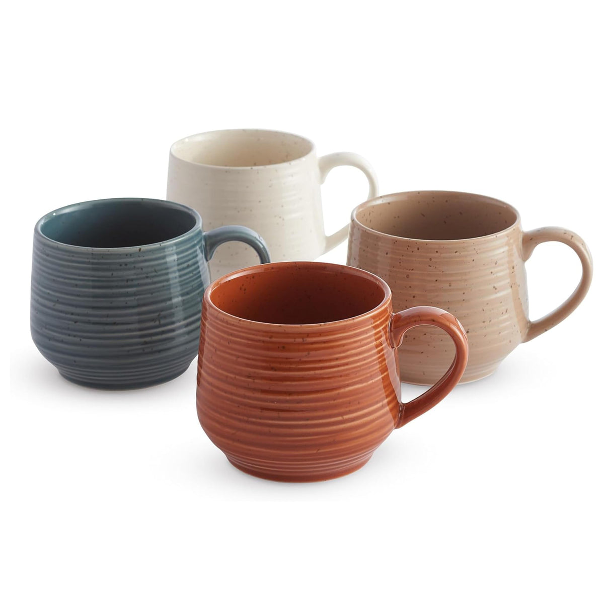 Sango Siterra Painter's Palette 16-Piece Stoneware Dinnerware Set - Service for 4, Ceramic Plates and Bowls Sets, Chip Resistant, Rustic Dishware, Microwave & Dishwasher Safe Kitchen Dishes