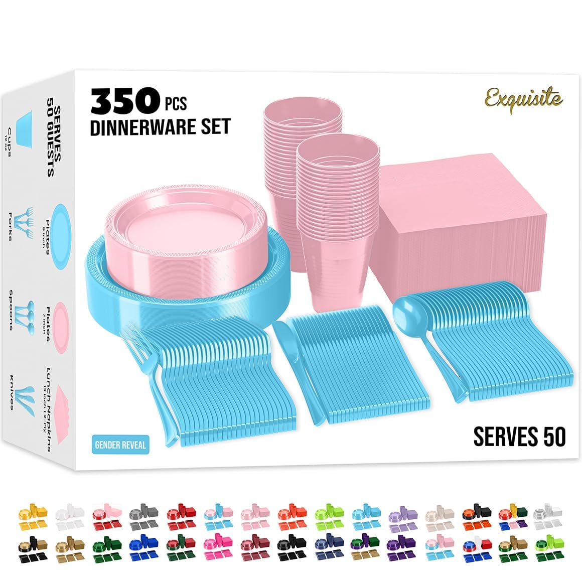 Exquisite 350 Pcs Black Plates and Napkins Party Supplies Plate Sets