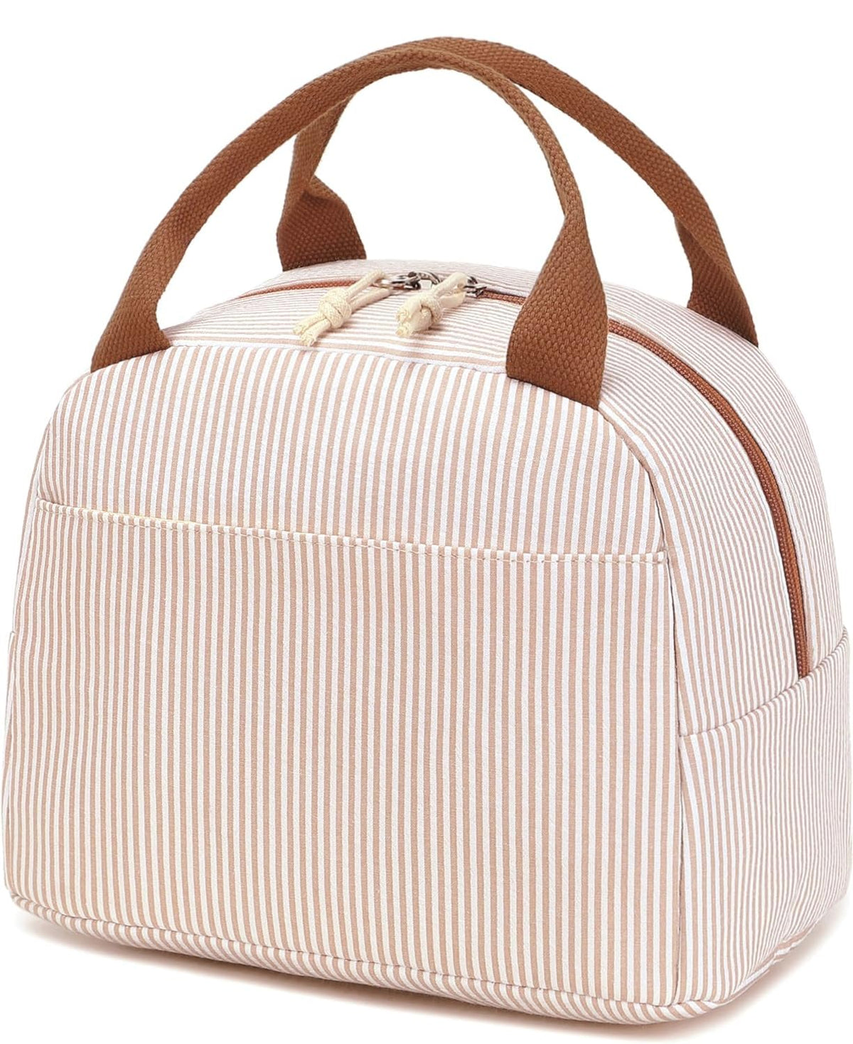 Bluboon Lunch Box for Women Cute Lunch Bag Reusable Insulated Lunch Bags Large Capacity Lunchbox Cooler for Work Picnic or Travel Gifts (A Sage Green White Stripes, 10 x 7.5 x 8 inches)