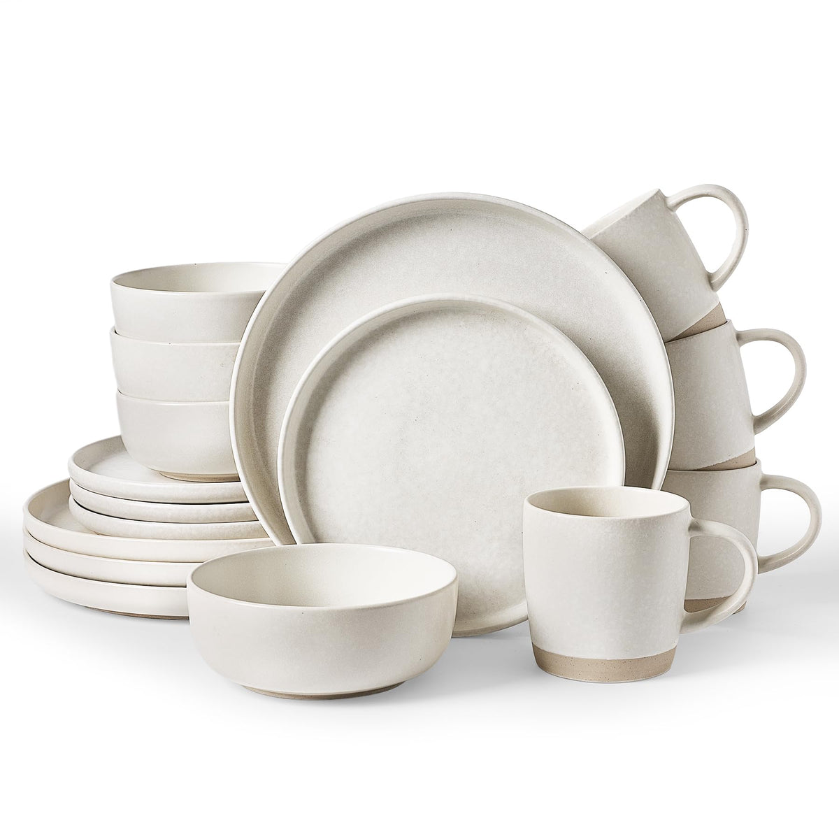 Famiware Milkyway 12-Piece Stoneware Dinnerware Set, White