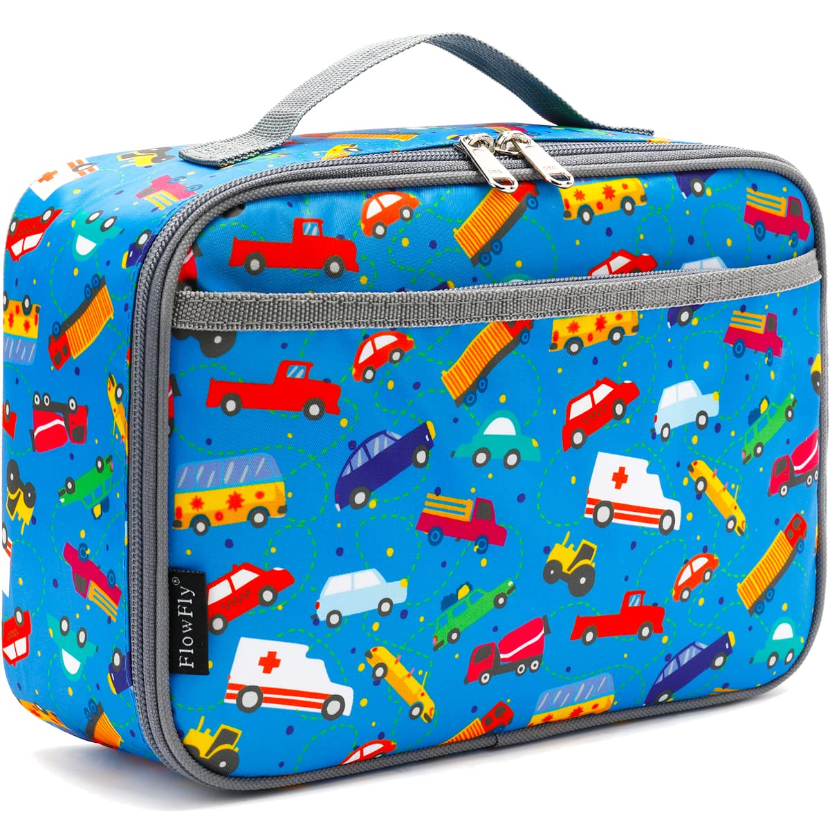 FlowFly Kids Lunch box Insulated Soft Bag Mini Cooler Back to School Thermal Meal Tote Kit for Girls, Boys,Cyan