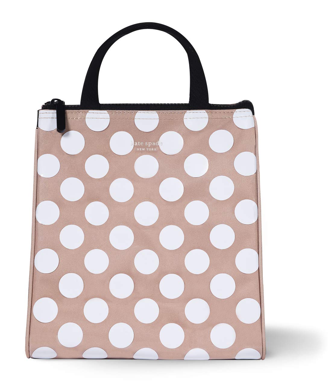 Kate Spade New York, Portable Soft Cooler Lunch Bag with Silver Insulated Interior Lining and Storage Pocket, Joy Dot
