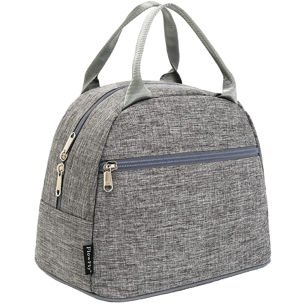 FlowFly Insulated Lunch Cooler Bag - Tote Bag Organizer for Women/Men, Black