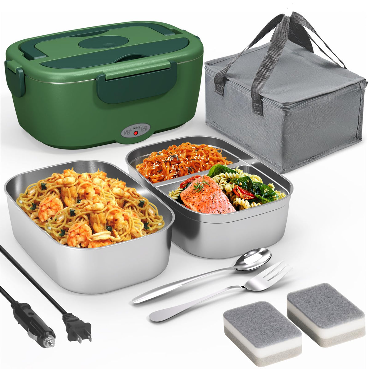 Electric Lunch Box for Adults, 15-30 Min Fast Heating Portable Food Warmer