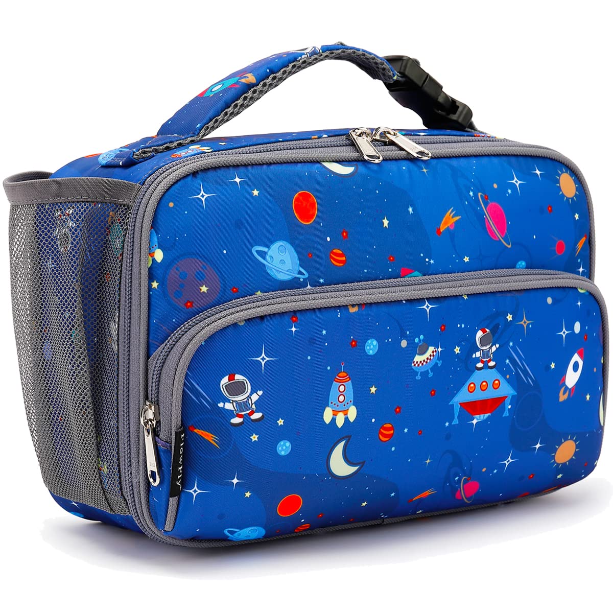 FlowFly Kids Lunch box Insulated Soft Bag Mini Cooler Back to School Thermal Meal Tote Kit for Girls, Boys,Cyan