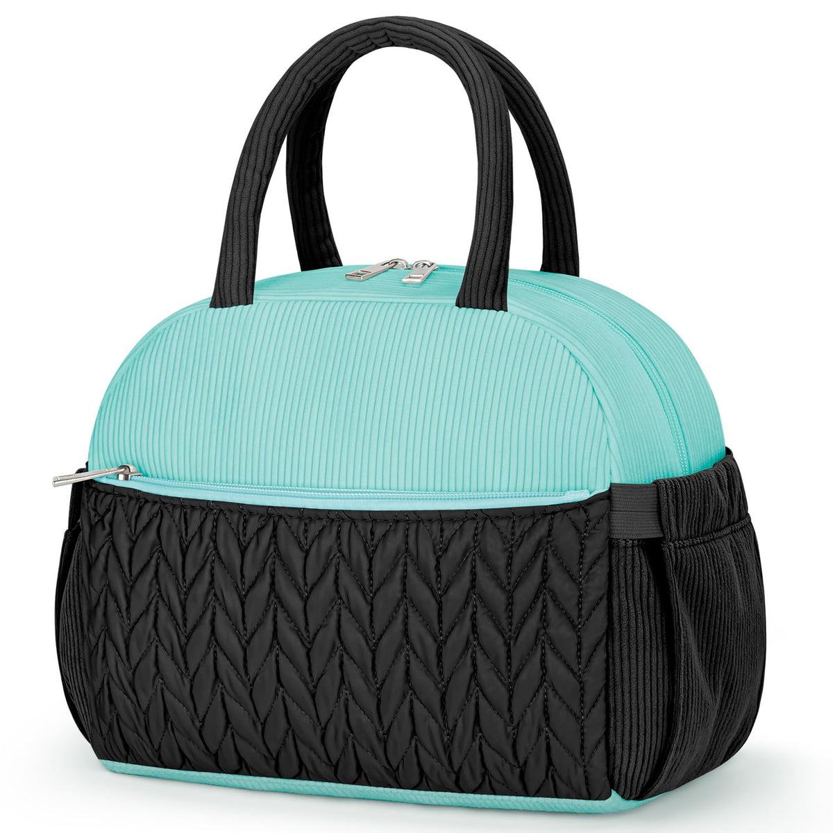 KUBYA Lunch Box for Women, Cute Strawberry Corduroy Insulated Lunch Bag Women Reusable Work Leakproof Simple Adults Large Lunch Boxes Tote Bag Men Cooler Bag