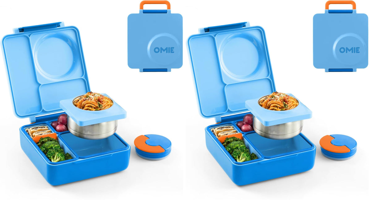 Omie OmieBox Kids Insulated Leakproof Bento Lunch Box with Food Jar (Meadow)