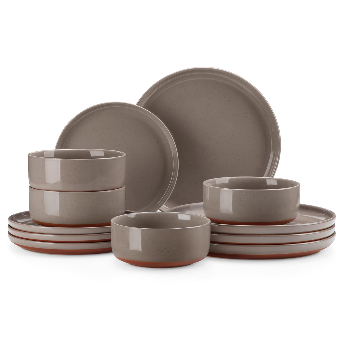 MALACASA Plates and Bowls Sets, 18 Pieces Modern Ceramic Dinnerware Set for 6 Kitchen Dinner Set Stoneware Dishware Dishes Set Microwave and Dishwasher Safe, White, Series TARA