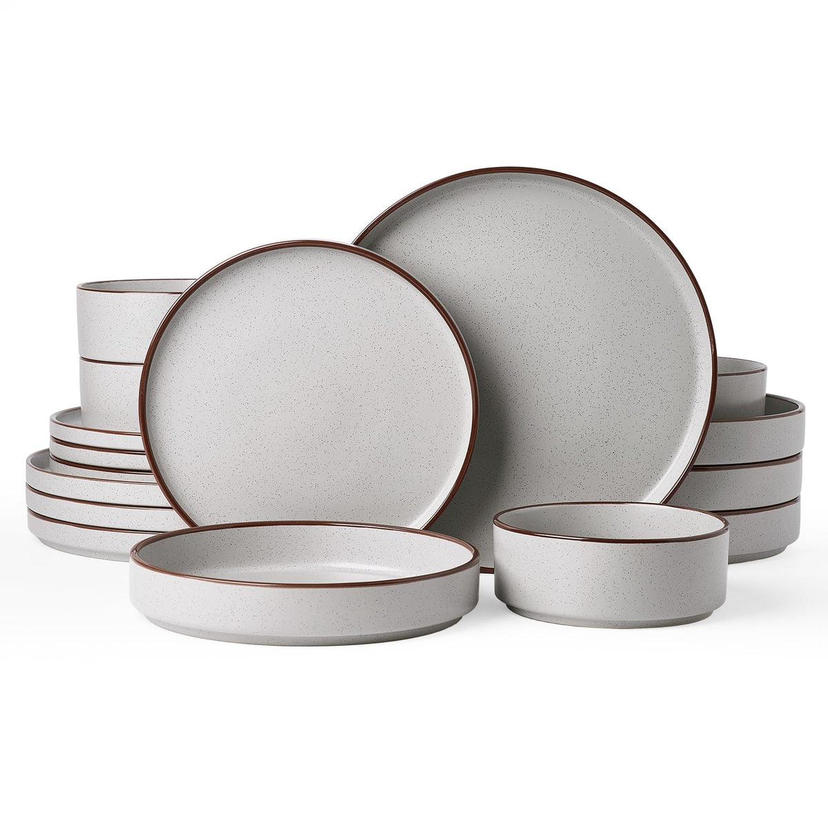 Famiware Nebula Ridge 12-Piece Stoneware Dinnerware Set, Multi-color
