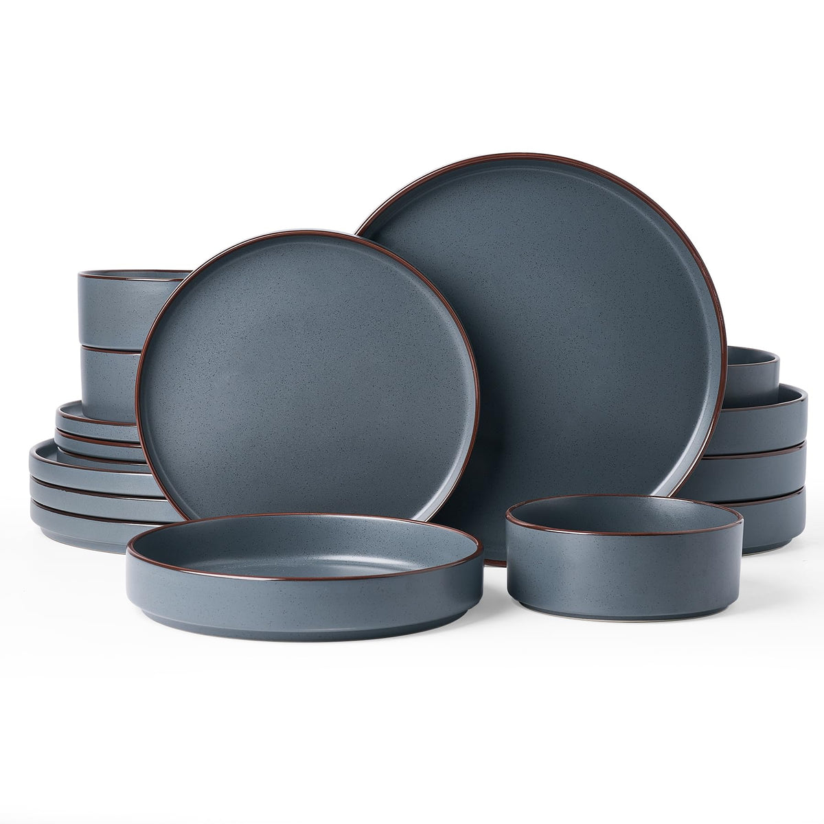Famiware Nebula Ridge 12-Piece Stoneware Dinnerware Set, Multi-color