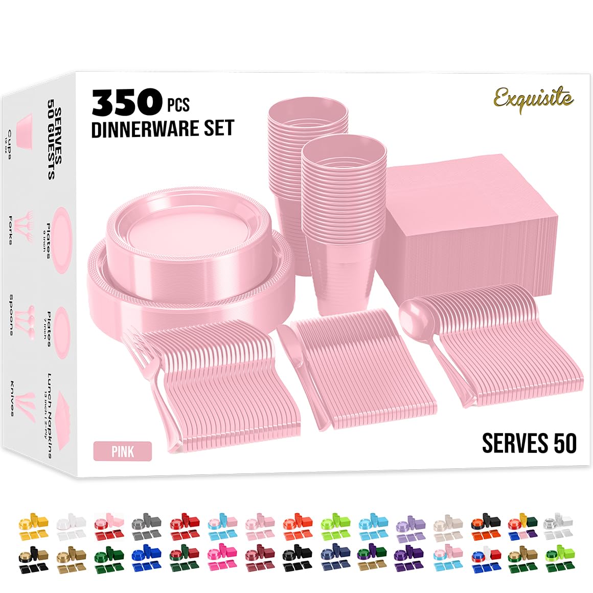 Exquisite 350 Pcs Black Plates and Napkins Party Supplies Plate Sets