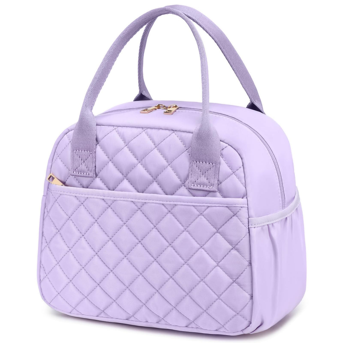 CAMTOP Lunch Box for Women Insulated Lunch Bag Lunchbox Cooler Thermal Leakproof Quilted Reusable Lunch Tote Bag for Work School Travel Picnic (Black)