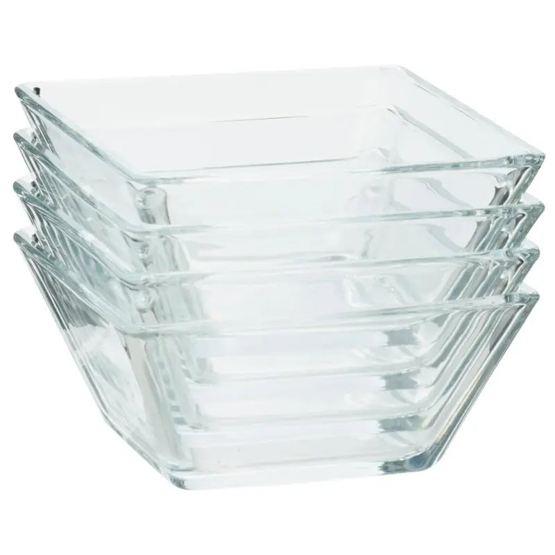 12-Piece Square Shape Transparent Glass Dinnerware Set - Dishwasher Safe Plates & Bowls for Everyday Home Kitchen Dining Table Use